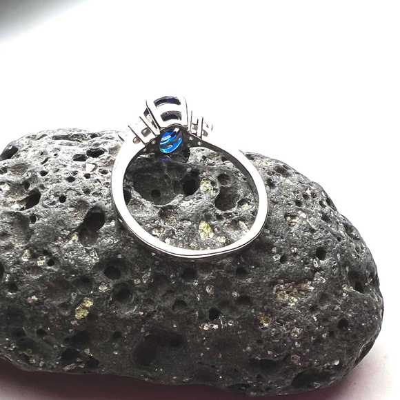 Handcrafted Sapphire Ring Solid Sterling Silver 925 , September birthstone - Picture 6 of 11